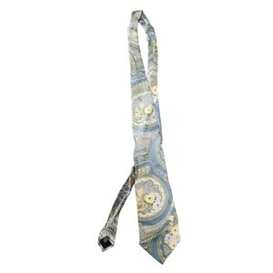 Karl Lagerfeld Brown Beige Floral all Silk Italian Made Floral Silk Tie